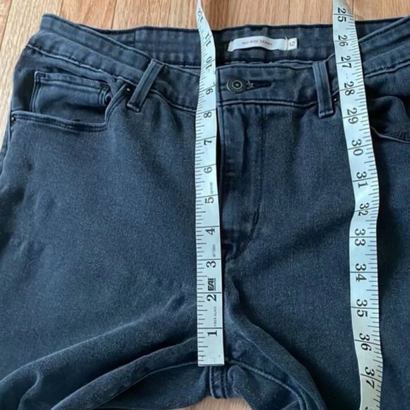 Levi's Jeans Womens 12 Gray Charcoal Mid Rise Skinny Cotton Ladies - Picture 3 of 12